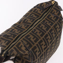 FENDI Zucca Canvas Vanity Hand Bag Brown Gold Auth 191739-10