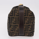 FENDI Zucca Canvas Vanity Hand Bag Brown Gold Auth 191739-3