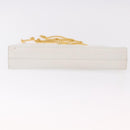 Salvatore Ferragamo Gancini Chain Shoulder Bag Leather White Gold Auth 191748-6