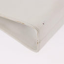 Salvatore Ferragamo Gancini Chain Shoulder Bag Leather White Gold Auth 191748-9
