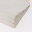 Salvatore Ferragamo Gancini Chain Shoulder Bag Leather White Gold Auth 191748-15