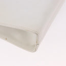 Salvatore Ferragamo Gancini Chain Shoulder Bag Leather White Gold Auth 191748-16