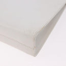 Salvatore Ferragamo Gancini Chain Shoulder Bag Leather White Gold Auth 191748-17
