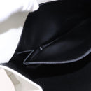 Salvatore Ferragamo Gancini Chain Shoulder Bag Leather White Gold Auth 191748-11
