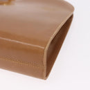Salvatore Ferragamo Gancini Chain Shoulder Bag Leather Brown Gold Auth 191749-15