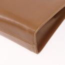 Salvatore Ferragamo Gancini Chain Shoulder Bag Leather Brown Gold Auth 191749-9
