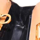 Salvatore Ferragamo Gancini Chain Shoulder Bag Leather Brown Gold Auth 191749-18