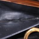 Salvatore Ferragamo Gancini Chain Shoulder Bag Leather Brown Gold Auth 191749-11