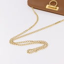 Salvatore Ferragamo Gancini Chain Shoulder Bag Leather Brown Gold Auth 191749-7