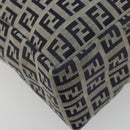 FENDI Zucchino Canvas Hand Bag Navy Silver Auth 191751V-15