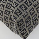 FENDI Zucchino Canvas Hand Bag Navy Silver Auth 191751V-9