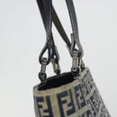 FENDI Zucchino Canvas Hand Bag Navy Silver Auth 191751V-10