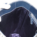 FENDI Zucchino Canvas Hand Bag Navy Silver Auth 191751V-19