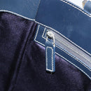 FENDI Zucchino Canvas Hand Bag Navy Silver Auth 191751V-20