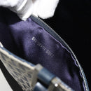 FENDI Zucchino Canvas Hand Bag Navy Silver Auth 191751V-12