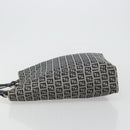 FENDI Zucchino Canvas Hand Bag Navy Silver Auth 191751V-4