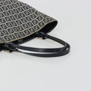 FENDI Zucchino Canvas Hand Bag Navy Silver Auth 191751V-7