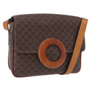 CELINE Macadam Circle Shoulder Bag PVC Brown Gold Tone Auth 191752-1