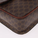 CELINE Macadam Circle Shoulder Bag PVC Brown Gold Tone Auth 191752-14
