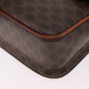 CELINE Macadam Circle Shoulder Bag PVC Brown Gold Tone Auth 191752-15