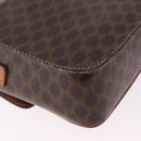 CELINE Macadam Circle Shoulder Bag PVC Brown Gold Tone Auth 191752-16