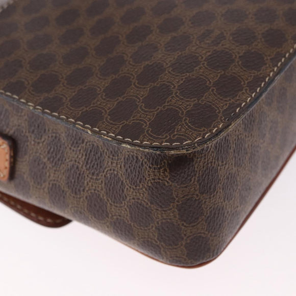 CELINE Macadam Circle Shoulder Bag PVC Brown Gold Tone Auth 191752