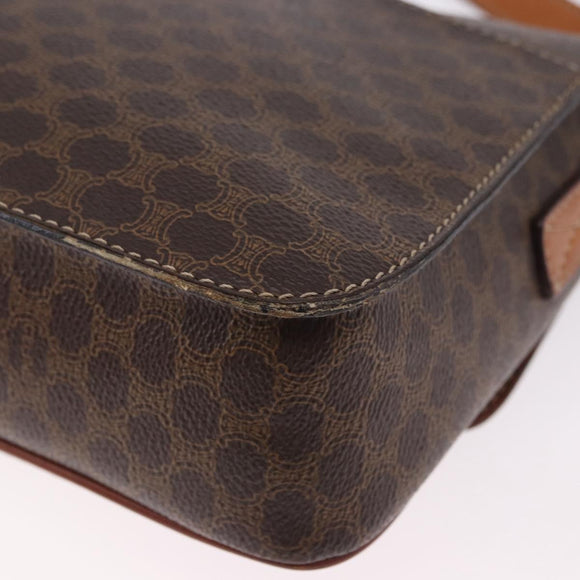 CELINE Macadam Circle Shoulder Bag PVC Brown Gold Tone Auth 191752
