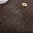 CELINE Macadam Circle Shoulder Bag PVC Brown Gold Tone Auth 191752-9