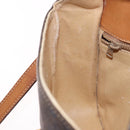 CELINE Macadam Circle Shoulder Bag PVC Brown Gold Tone Auth 191752-21