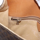 CELINE Macadam Circle Shoulder Bag PVC Brown Gold Tone Auth 191752-22