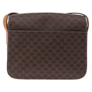 CELINE Macadam Circle Shoulder Bag PVC Brown Gold Tone Auth 191752-2