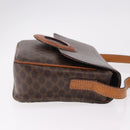 CELINE Macadam Circle Shoulder Bag PVC Brown Gold Tone Auth 191752-3