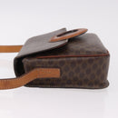 CELINE Macadam Circle Shoulder Bag PVC Brown Gold Tone Auth 191752-4
