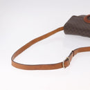 CELINE Macadam Circle Shoulder Bag PVC Brown Gold Tone Auth 191752-7