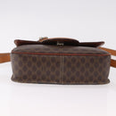 CELINE Macadam Circle Shoulder Bag PVC Brown Gold Tone Auth 191752-5