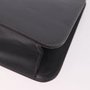 Salvatore Ferragamo Metal Hand Bag Leather Gray Gold Tone Auth 191753A-13