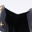 Salvatore Ferragamo Metal Hand Bag Leather Gray Gold Tone Auth 191753A-16