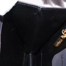 Salvatore Ferragamo Metal Hand Bag Leather Gray Gold Tone Auth 191753A-17