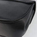 Salvatore Ferragamo Gancini Shoulder Bag Leather Black Gold Tone Auth 191754V-15