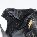 Salvatore Ferragamo Gancini Shoulder Bag Leather Black Gold Tone Auth 191754V-19