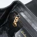 Salvatore Ferragamo Gancini Shoulder Bag Leather Black Gold Tone Auth 191754V-20