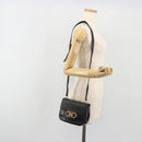 Salvatore Ferragamo Gancini Shoulder Bag Leather Black Gold Tone Auth 191754V-22