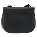 Salvatore Ferragamo Gancini Shoulder Bag Leather Black Gold Tone Auth 191754V-2