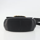 Salvatore Ferragamo Gancini Shoulder Bag Leather Black Gold Tone Auth 191754V-5