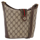 GUCCI GG Supreme Shoulder Bag PVC Leather Beige Gold Tone 904.02.081 Auth 191757-1