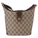 GUCCI GG Supreme Shoulder Bag PVC Leather Beige Gold Tone 904.02.081 Auth 191757-2
