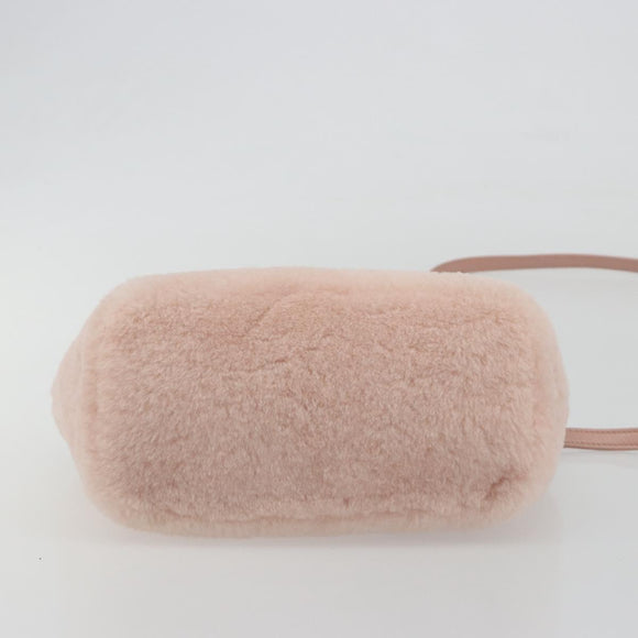 Miu Miu Hand Bag Fur 2way Pink Gold Tone Auth 191761SM