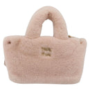 Miu Miu Hand Bag Fur 2way Pink Gold Tone Auth 191761SM-2