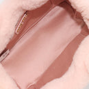 Miu Miu Hand Bag Fur 2way Pink Gold Tone Auth 191761SM-20