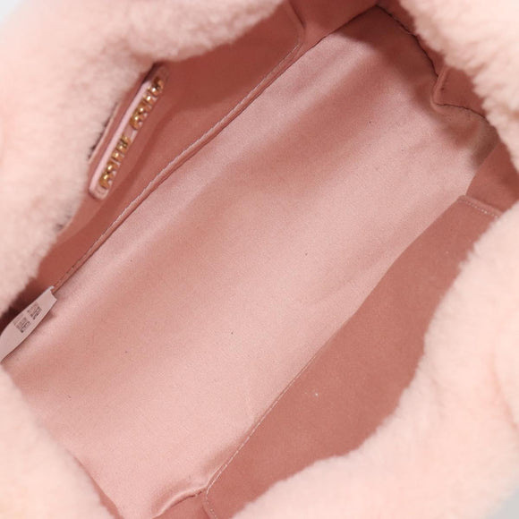 Miu Miu Hand Bag Fur 2way Pink Gold Tone Auth 191761SM